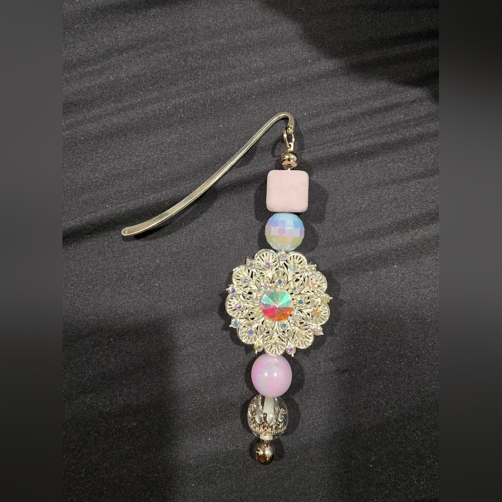 Elegant Gold and Pink Bookmark